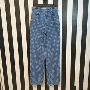 Pacsun Light Blue Allover Ripped Boyfriend Jeans 26 Waist